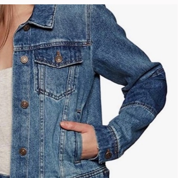 FREE PEOPLE “Rumors” Denim Jacket Button Front Size XS EUC - Picture 2 of 8